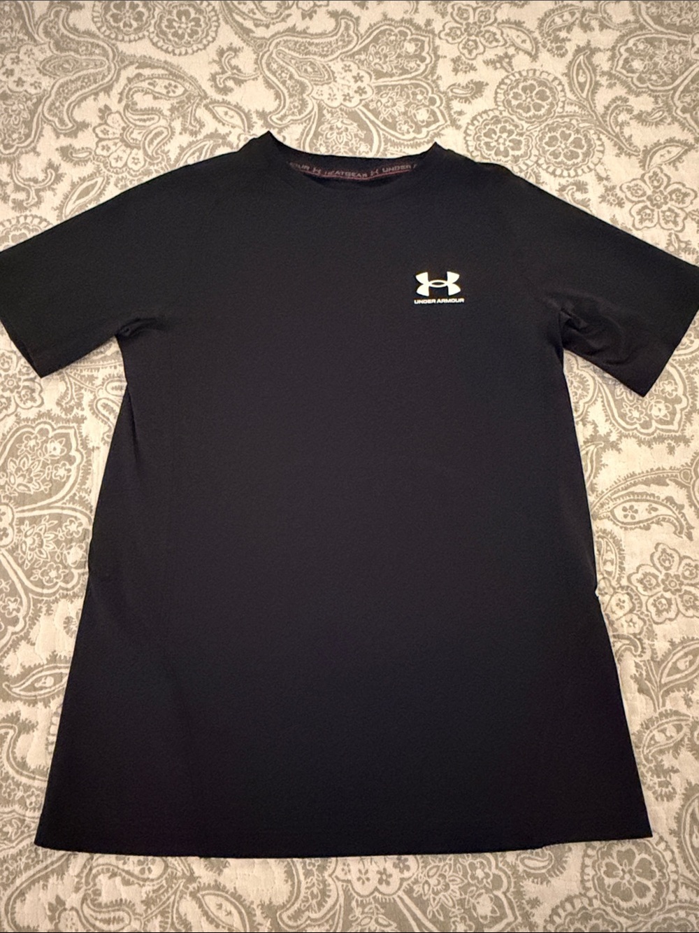 Boys Under Armour HeatGear Black Performance Tee
